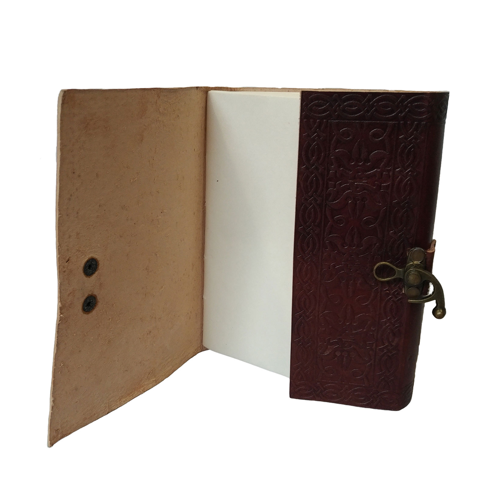 Embossed Personal Brown Diary Genuine Leather Schedule Planner Notebook 